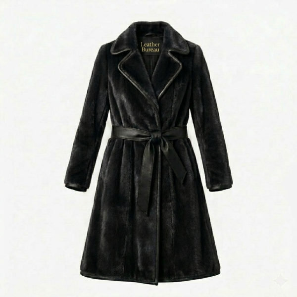 Black Pony Hair Trench Coat