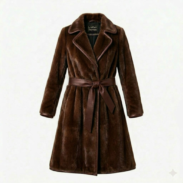Brown Pony Hair Trench Coat